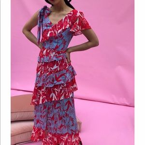 ASOS dress red and light blue